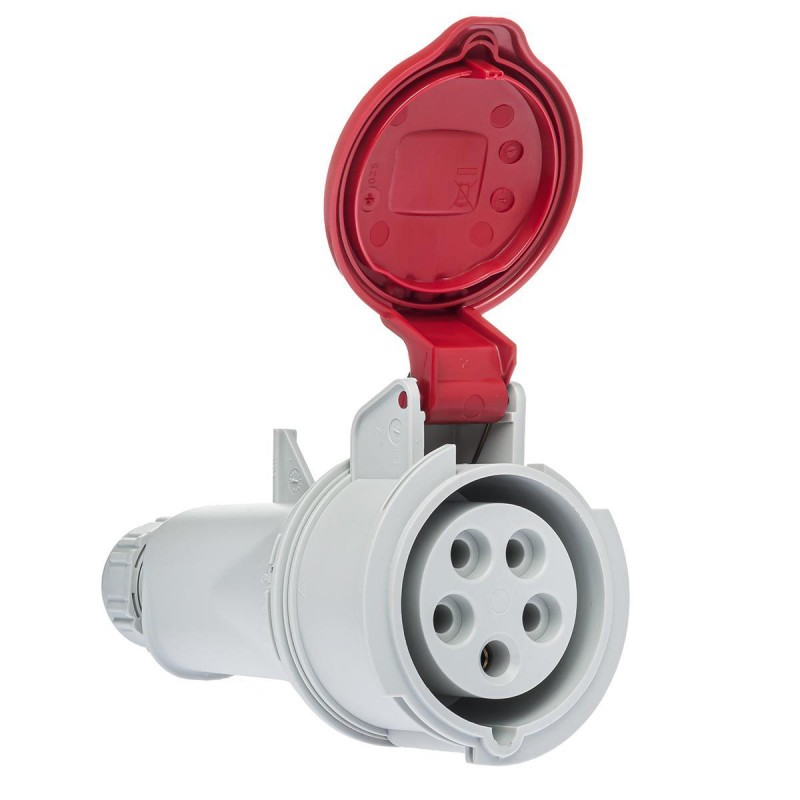 Fiche femelle tétrapolaire 16A 3P+N+T 380V - 5 broches - Étanche IP44 - IDE