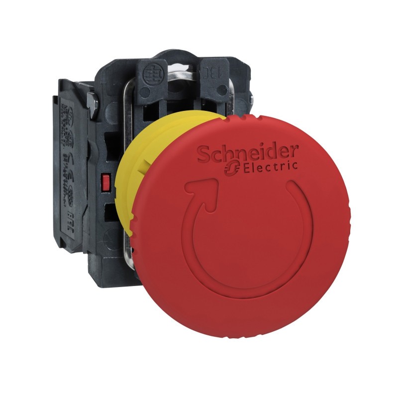 XB5AS8442 Schneider - bouton arrêt urgence - Ø40 - pousser tourner - rouge - 1NF - vis - Harmony XB5
