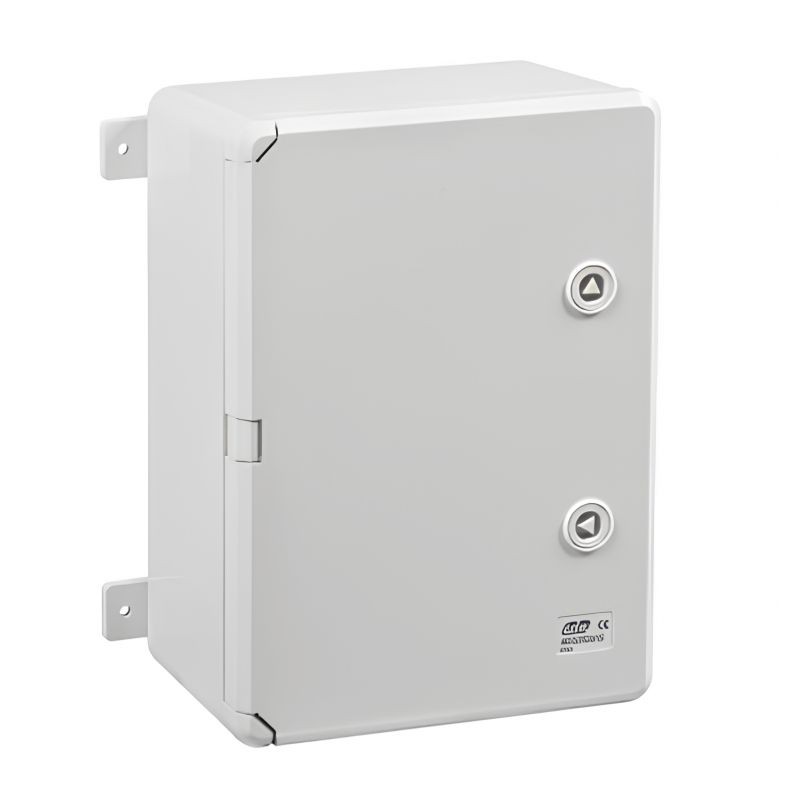 Coffret ABS étanche IP65 300X200X130 Porte opaque - avec plaque de montage