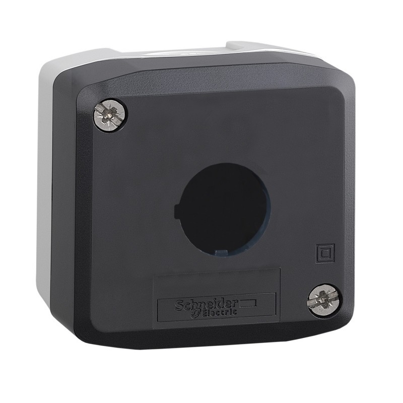 XALD01 Schneider - Boitier pour bouton Ø22mm - 1 trou - étanche IP67 - couvercle gris foncé - Harmony XALD