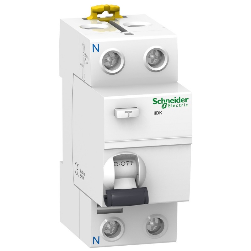 Interrupteur différentiel bipolaire 30mA - 40A - Type AC - 2 modules - Schneider Acti9 iIDK