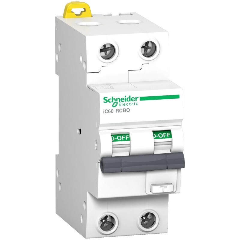 Disjoncteur différentiel bipolaire 30mA - 10A - Type AC - 10kA - 2 modules - Schneider iC60 Acti9