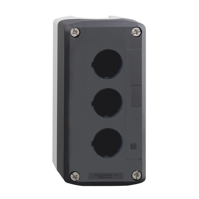 XALD03 Schneider - Boitier pour bouton Ø22mm - 3 trous - étanche IP67 - polycarbonate - Harmony XALD