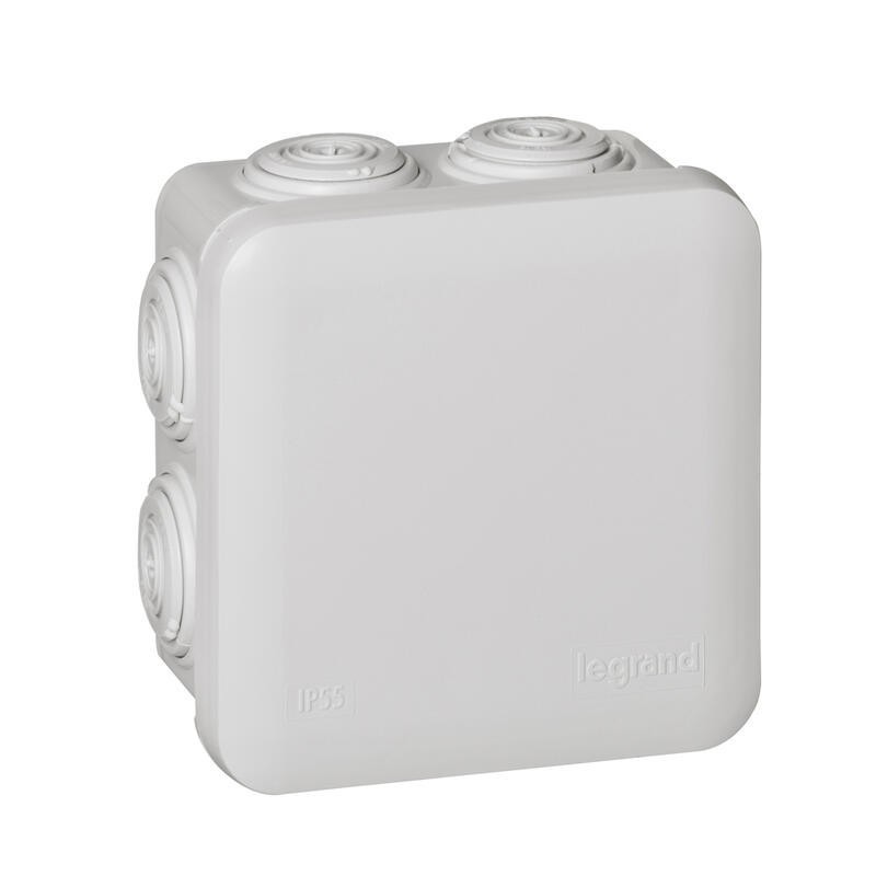 Boîte de dérivation carrée Plexo 80x80x45mm - étanche IP55 - 7 entrées souples